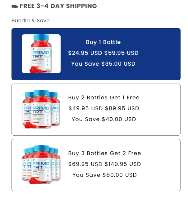 Primo TRT Gummies Primo TRT Gummies